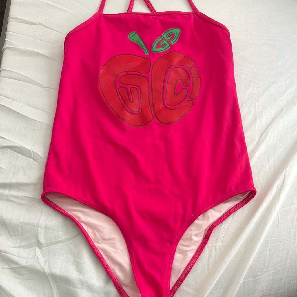 Pink Girls Authentic Gucci Bathing Suit. Worn Once, In Great Condition